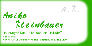 aniko kleinbauer business card